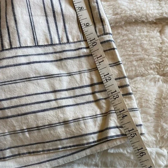 Madewell Linen Striped Cream Gray Lined Mini Skirt Size 00 - Picture 9 of 9